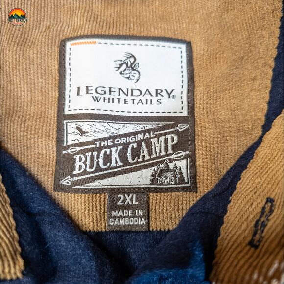 Legendary Whitetails Button-Up Shirt Navy Blue Flannel Long Sleeve Men's Sz 2XL - Picture 9 of 11